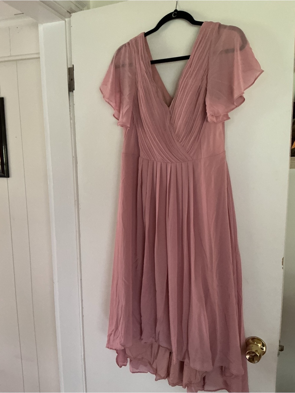 Ever Pretty Blush Pink High-Low Chiffon V-Neck Dress